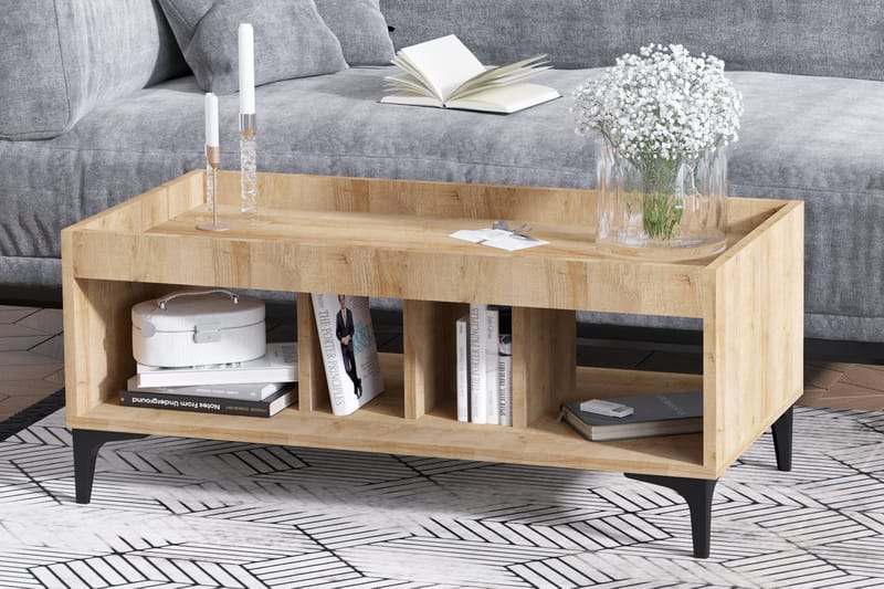 Kamulu Brettbord 100 cm - Natur / Svart - Møbler - Bord - Avlastningsbord - Brettbord og småbord
