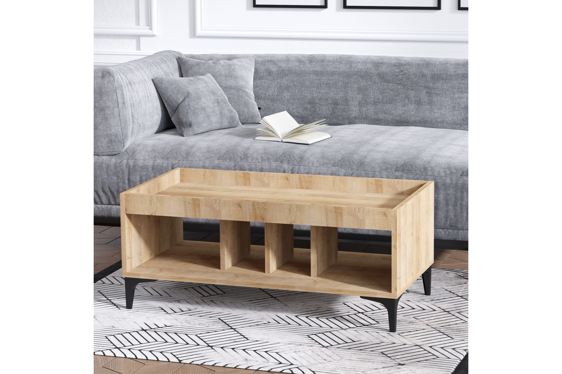 Kamulu Brettbord 100 cm - Natur / Svart - Møbler - Bord - Avlastningsbord - Brettbord og småbord