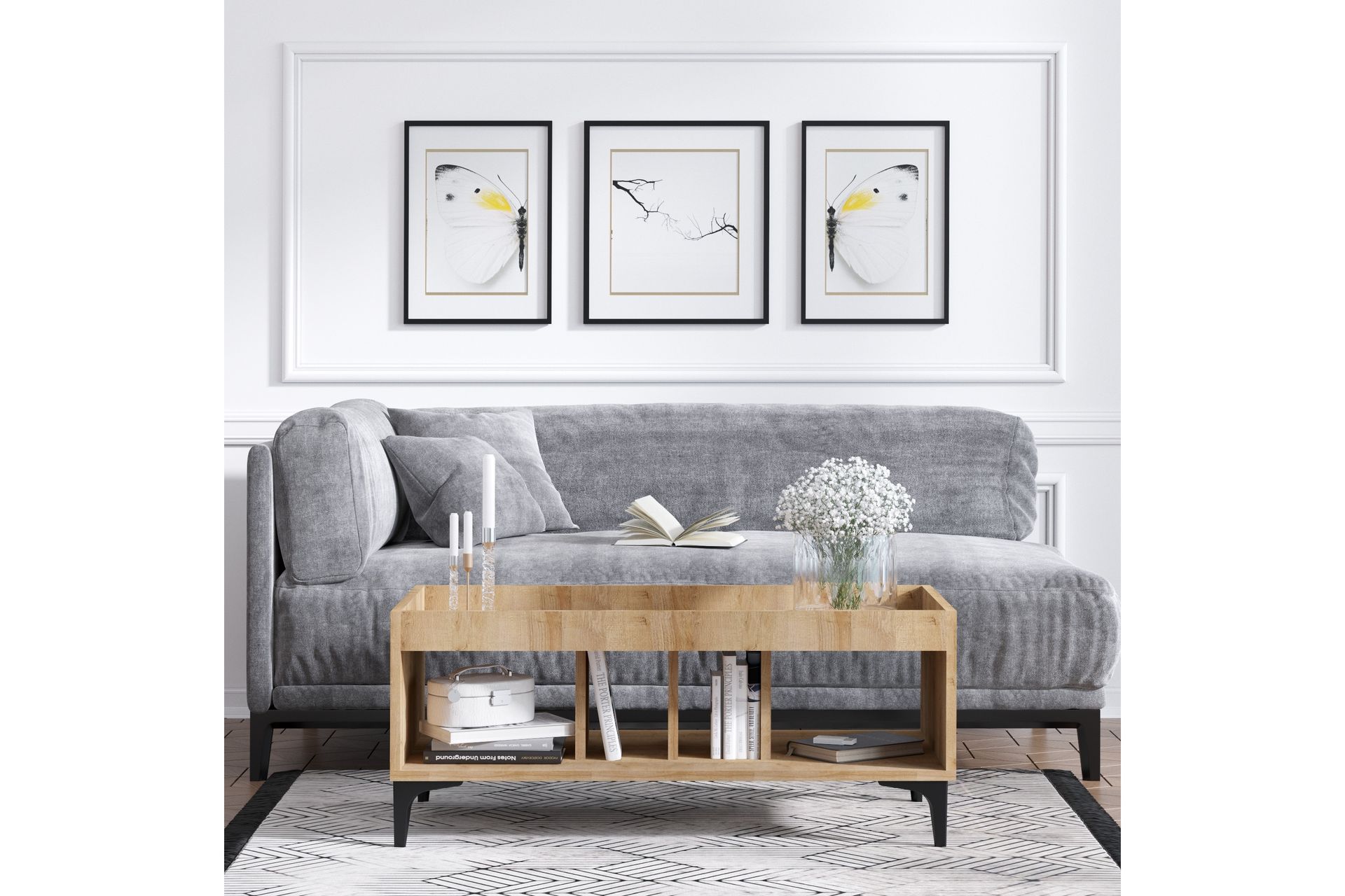 Kamulu Brettbord 100 cm - Natur / Svart - Møbler - Bord - Avlastningsbord - Brettbord og småbord