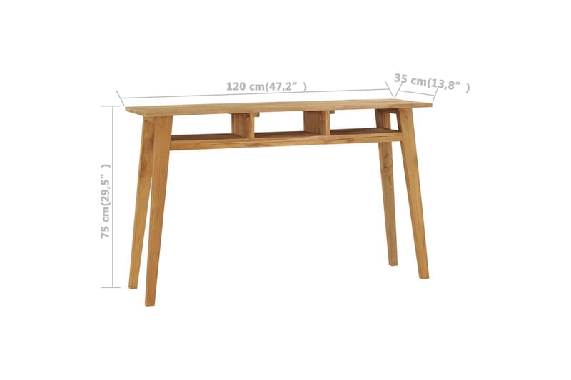 Konsollbord 120x35x75 cm heltre teak - Brun - Møbler - Bord - Avlastningsbord - Brettbord og småbord