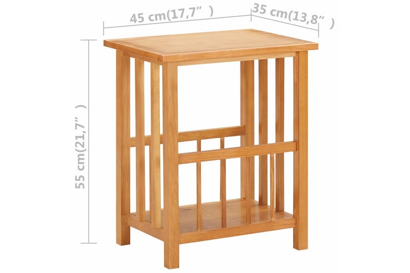 Magasinbord 45x35x55 cm heltre eik & MDF - Møbler - Bord - Avlastningsbord - Brettbord og småbord