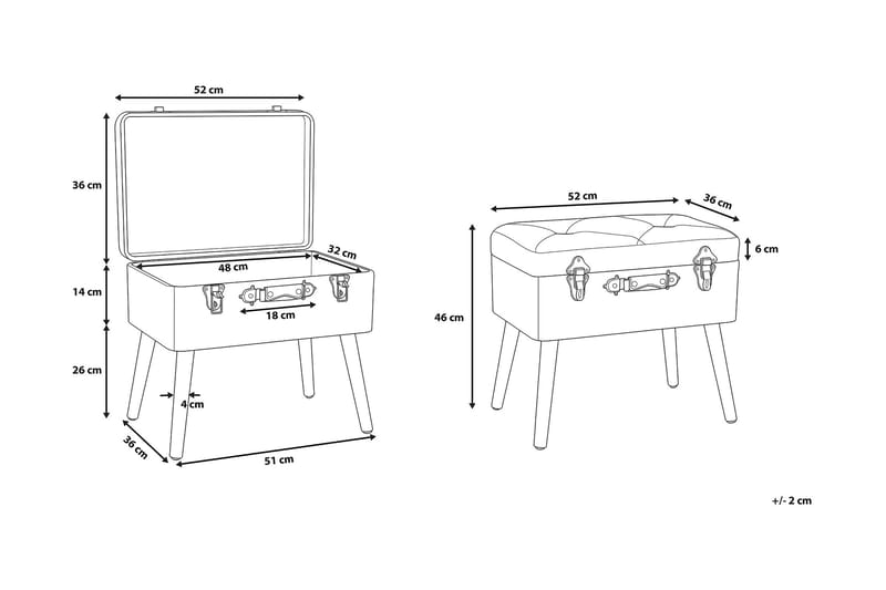 Mallard Avlastningsbord 52 cm - Svart - Lampebord & sidebord - Brettbord og småbord