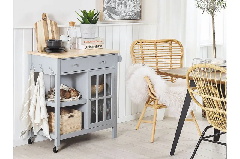 Manesseno Serveringsvogn 80 cm - Grå - Møbler - Bord - Avlastningsbord - Brettbord og småbord