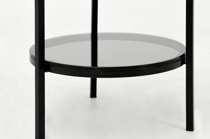 Marise Sidebord 50 cm Rundt - Hvit/Svart - Lampebord & sidebord - Brettbord og småbord