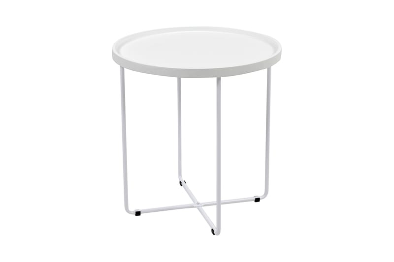 Mayeda Sidebord 48 cm Rundt - Hvit - Møbler - Bord - Avlastningsbord - Brettbord og småbord