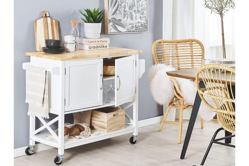 Melesse Serveringsvogn 102 cm - Hvit - Møbler - Bord - Avlastningsbord - Brettbord og småbord