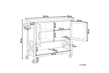 Melesse Serveringsvogn 102 cm - Hvit - Møbler - Bord - Avlastningsbord - Brettbord og småbord