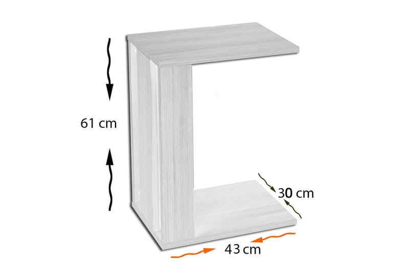 Mellberg Sidebord - Hvit/Marmor - Møbler - Bord - Avlastningsbord - Brettbord og småbord