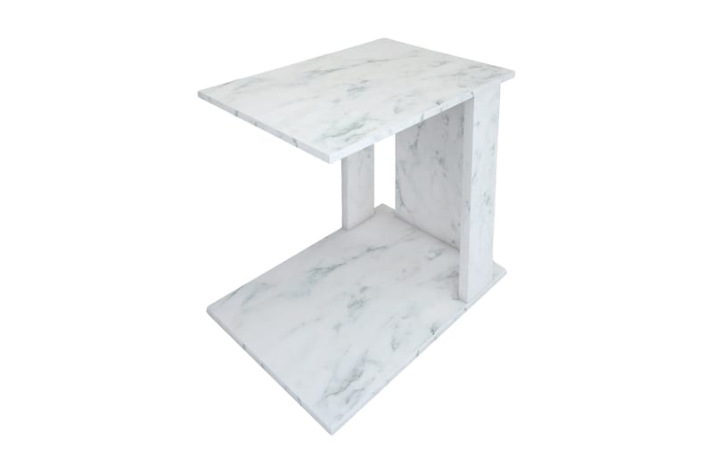 Mellberg Sidebord - Hvit/Marmor - Lampebord & sidebord - Brettbord og småbord
