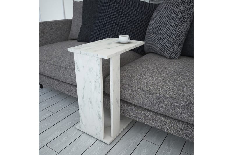 Mellberg Sidebord - Hvit/Marmor - Møbler - Bord - Avlastningsbord - Brettbord og småbord