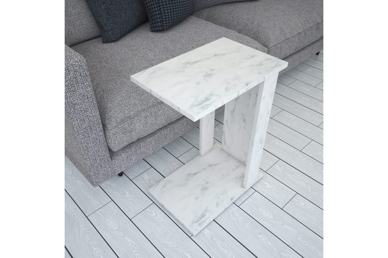 Mellberg Sidebord - Hvit/Marmor - Møbler - Bord - Avlastningsbord - Brettbord og småbord