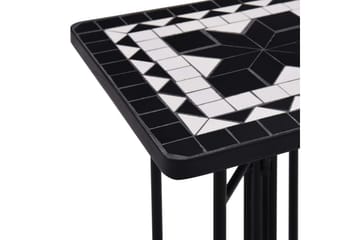 Mosaikksidebord svart og hvit keramikk - Svart - Møbler - Bord - Avlastningsbord - Brettbord og småbord
