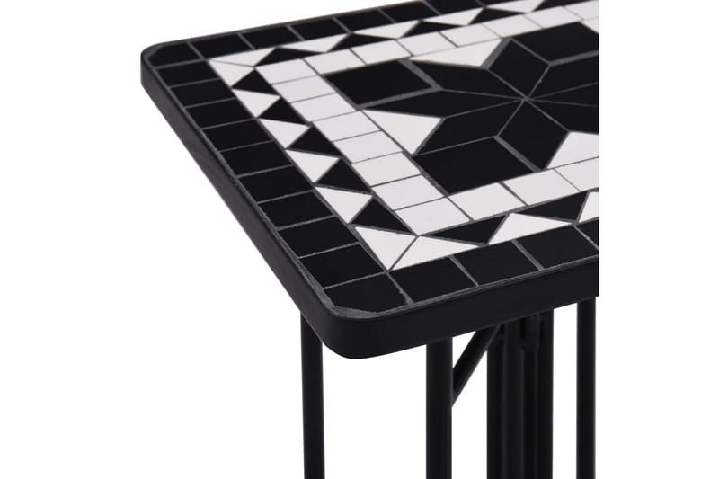Mosaikksidebord svart og hvit keramikk - Svart - Lampebord & sidebord - Brettbord og småbord