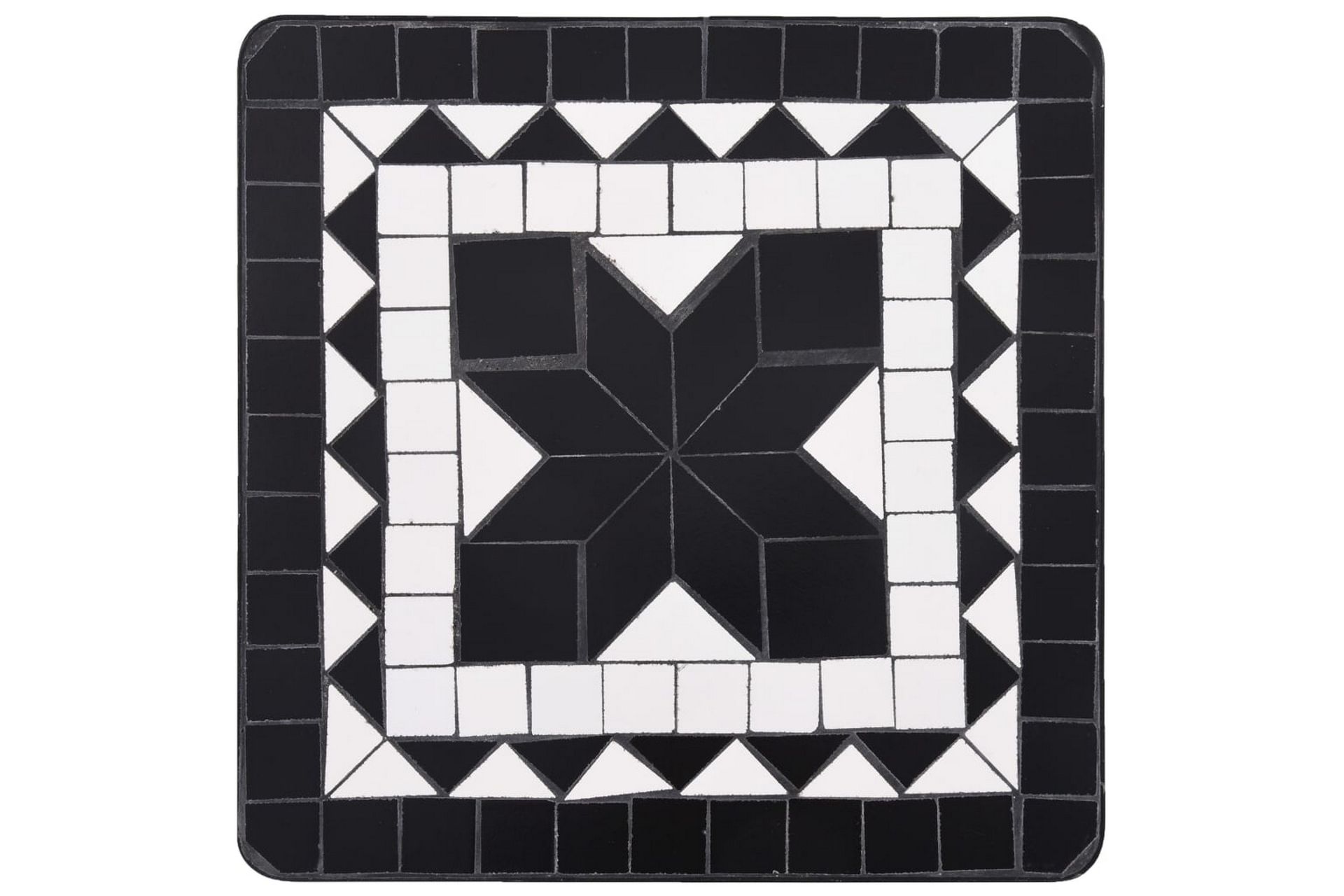 Mosaikksidebord svart og hvit keramikk - Svart - Møbler - Bord - Avlastningsbord - Brettbord og småbord