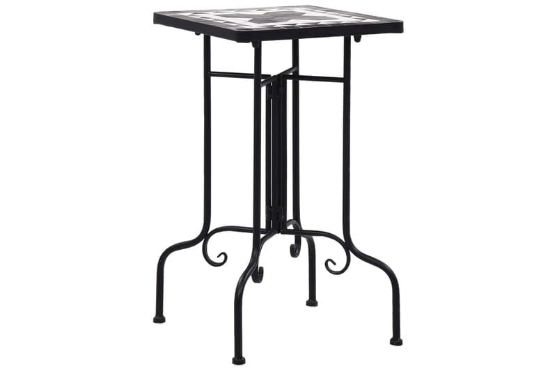 Mosaikksidebord svart og hvit keramikk - Svart - Lampebord & sidebord - Brettbord og småbord