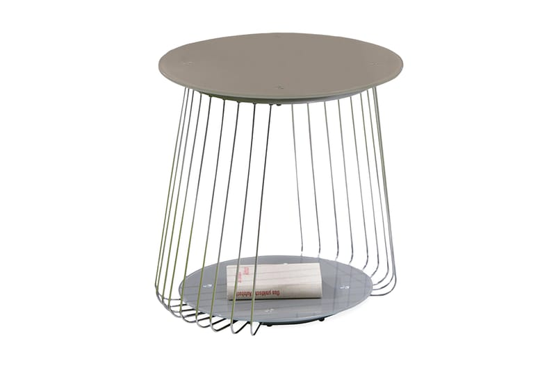 Nanette Sidebord 50 cm Rundt - Glass/Krom - Møbler - Bord - Avlastningsbord - Brettbord og småbord