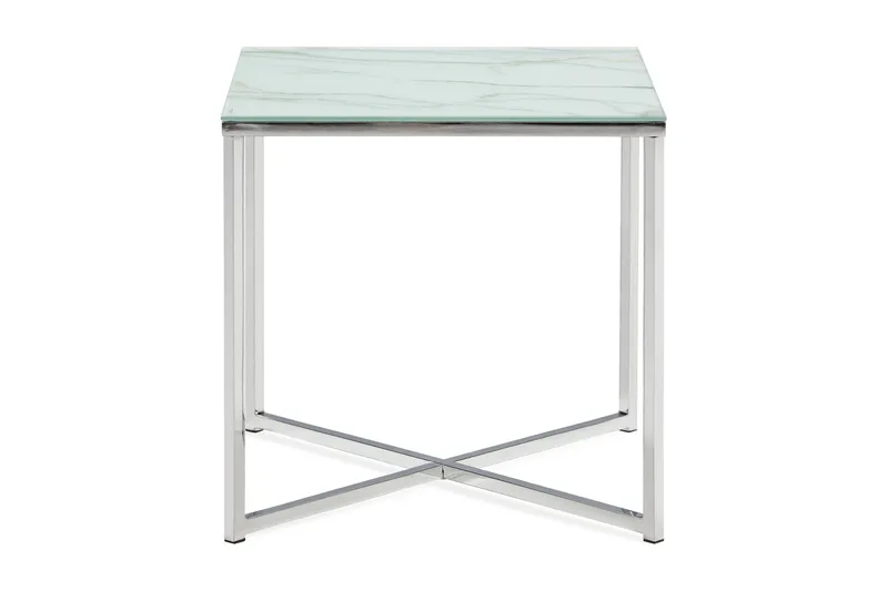 Nelly Sidebord 45 cm - Hvit/Krom - Møbler - Bord - Avlastningsbord - Brettbord og småbord