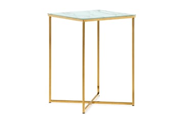 Nelly Sidebord 45 cm - Hvit/Messing - Møbler - Bord - Avlastningsbord - Brettbord og småbord