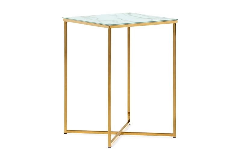 Nelly Sidebord 45 cm - Hvit/Messing - Møbler - Bord - Avlastningsbord - Brettbord og småbord