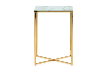 Nelly Sidebord 45 cm - Hvit/Messing - Møbler - Bord - Avlastningsbord - Brettbord og småbord