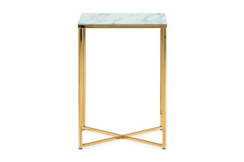Nelly Sidebord 45 cm - Hvit/Messing - Møbler - Bord - Avlastningsbord - Brettbord og småbord