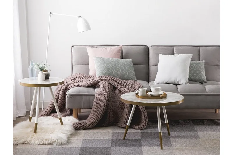 RAMONA Avlastningsbord 44 cm - Hvit - Møbler - Bord - Avlastningsbord - Brettbord og småbord