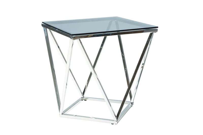 Sølvo Sidebord 50 cm - Glass/Sølv - Lampebord & sidebord - Brettbord og småbord