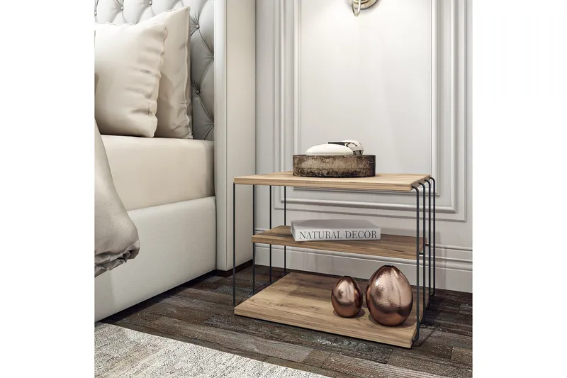 Side Table Eik|Svart - Natur / Svart - Møbler - Bord - Avlastningsbord - Brettbord og småbord