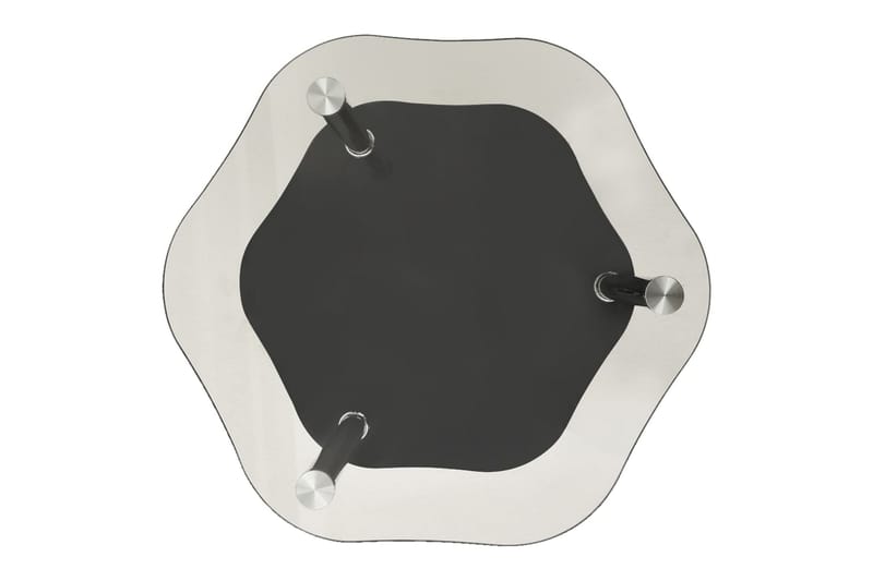 Sidebord 2 etasjer gjennomsiktig svart 38x38x50 cm herdet gl - Møbler - Bord - Avlastningsbord - Brettbord og småbord
