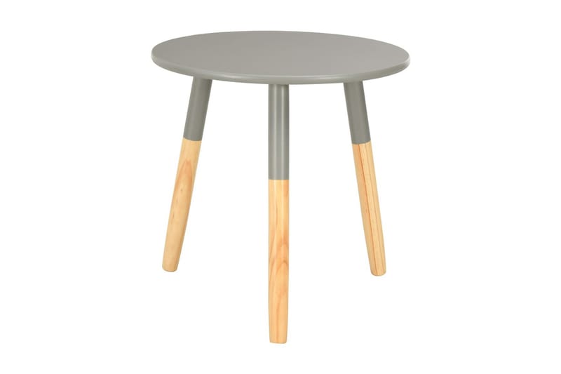 Sidebord 2 stk grå heltre furu - Grå - Lampebord & sidebord - Brettbord og småbord