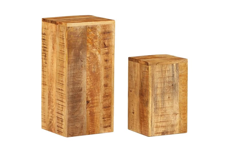 Sidebord 2 stk heltre mango - Brun - Møbler - Bord - Avlastningsbord - Brettbord og småbord