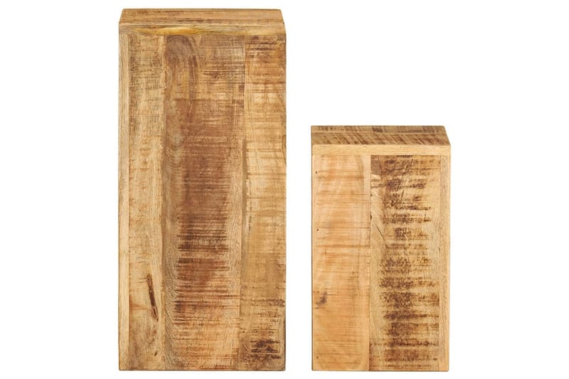 Sidebord 2 stk heltre mango - Brun - Møbler - Bord - Avlastningsbord - Brettbord og småbord
