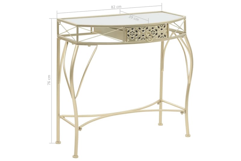 Sidebord fransk stil metall 82x39x76 cm gull - Gull - Møbler - Bord - Avlastningsbord - Brettbord og småbord