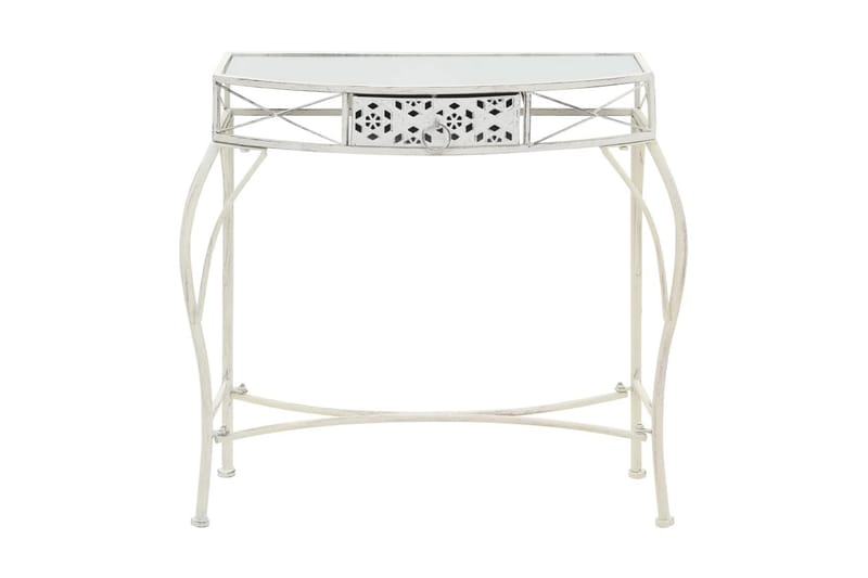 Sidebord fransk stil metall 82x39x76 cm hvit - Hvit - Møbler - Bord - Avlastningsbord - Brettbord og småbord