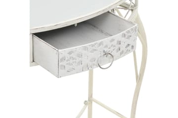 Sidebord fransk stil metall 82x39x76 cm hvit - Hvit - Møbler - Bord - Avlastningsbord - Brettbord og småbord