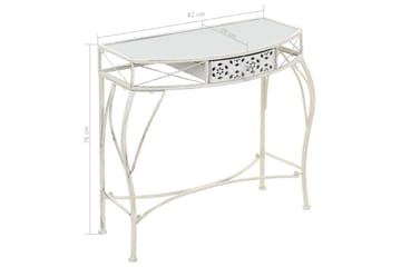 Sidebord fransk stil metall 82x39x76 cm hvit - Hvit - Møbler - Bord - Avlastningsbord - Brettbord og småbord