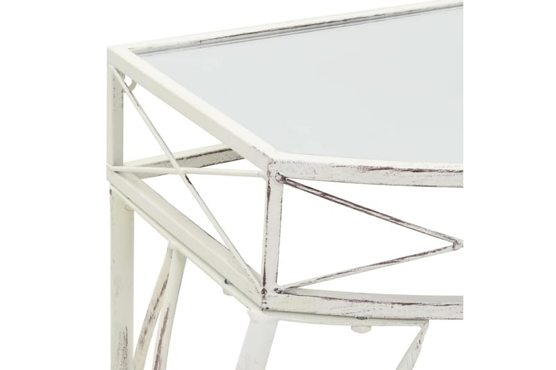 Sidebord fransk stil metall 82x39x76 cm hvit - Hvit - Lampebord & sidebord - Brettbord og småbord