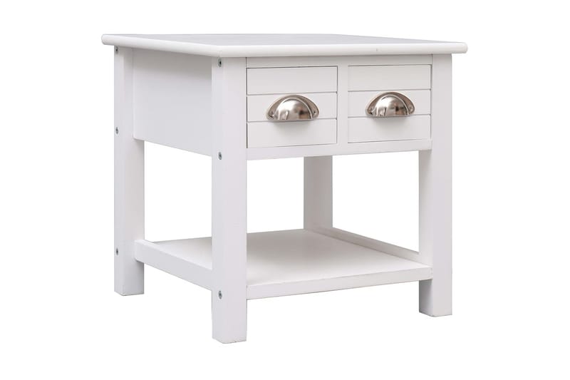 Sidebord hvit 40x40x40 cm keisertre - Hvit - Møbler - Bord - Avlastningsbord - Brettbord og småbord