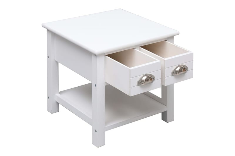 Sidebord hvit 40x40x40 cm keisertre - Hvit - Møbler - Bord - Avlastningsbord - Brettbord og småbord