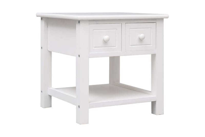 Sidebord hvit 40x40x40 cm keisertre - Hvit - Møbler - Bord - Avlastningsbord - Brettbord og småbord