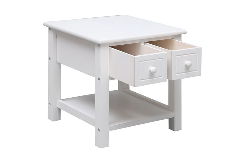 Sidebord hvit 40x40x40 cm keisertre - Hvit - Møbler - Bord - Avlastningsbord - Brettbord og småbord