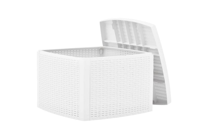 Sidebord hvit 54x54x36,5 cm plast - Møbler - Bord - Avlastningsbord - Brettbord og småbord