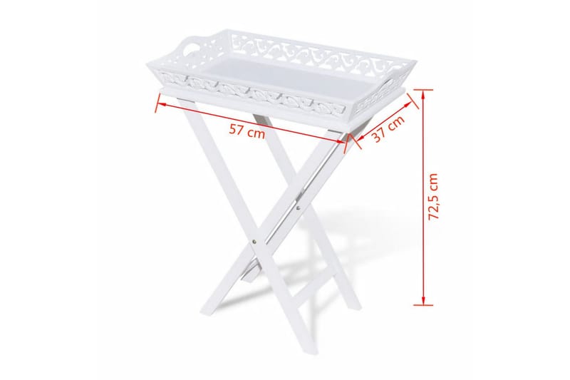 Sidebord med brett hvit - Hvit - Lampebord & sidebord - Brettbord og småbord