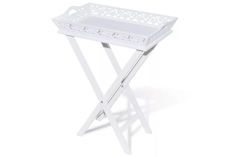 Sidebord med brett hvit - Hvit - Møbler - Bord - Avlastningsbord - Brettbord og småbord