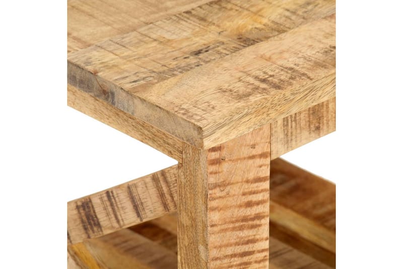 Sidebord med hjul 40x40x42 cm grovt mangotre - Brun - Møbler - Bord - Avlastningsbord - Brettbord og småbord