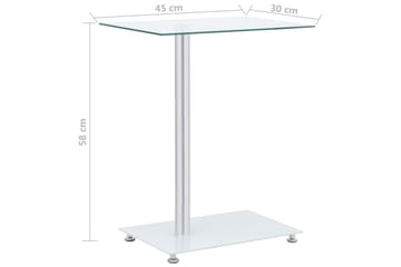 Sidebord u-formet gjennomsiktig 45x30x58 cm herdet glass - Gjennomsiktig - Møbler - Bord - Avlastningsbord - Brettbord og småbord