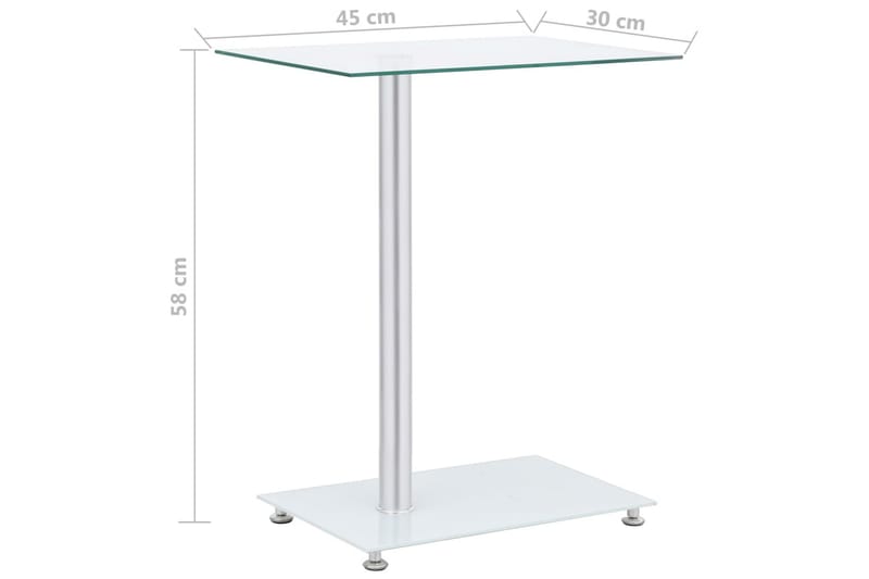 Sidebord u-formet gjennomsiktig 45x30x58 cm herdet glass - Gjennomsiktig - Møbler - Bord - Avlastningsbord - Brettbord og småbord