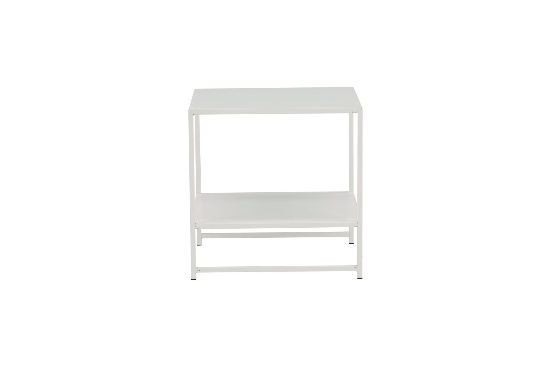 Staal Sidebord med Hylle - Hvit - Møbler - Bord - Avlastningsbord - Brettbord og småbord