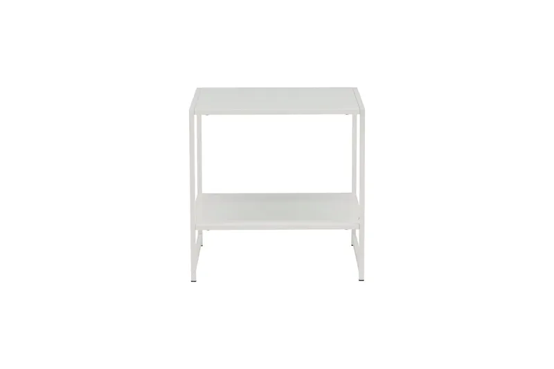 Staal Sidebord med Hylle, Hvit