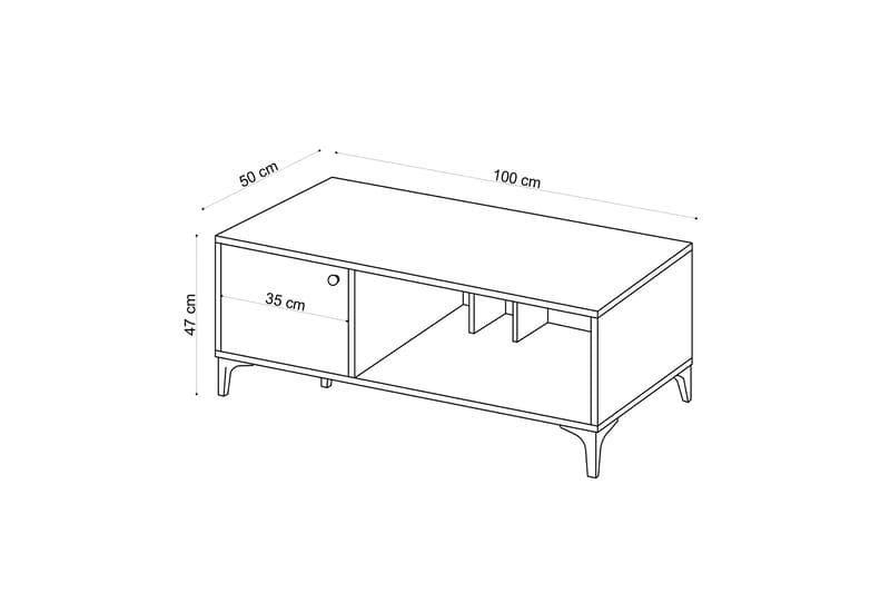 Stort murbord 100 cm - Natur / Svart - Møbler - Bord - Avlastningsbord - Brettbord og småbord